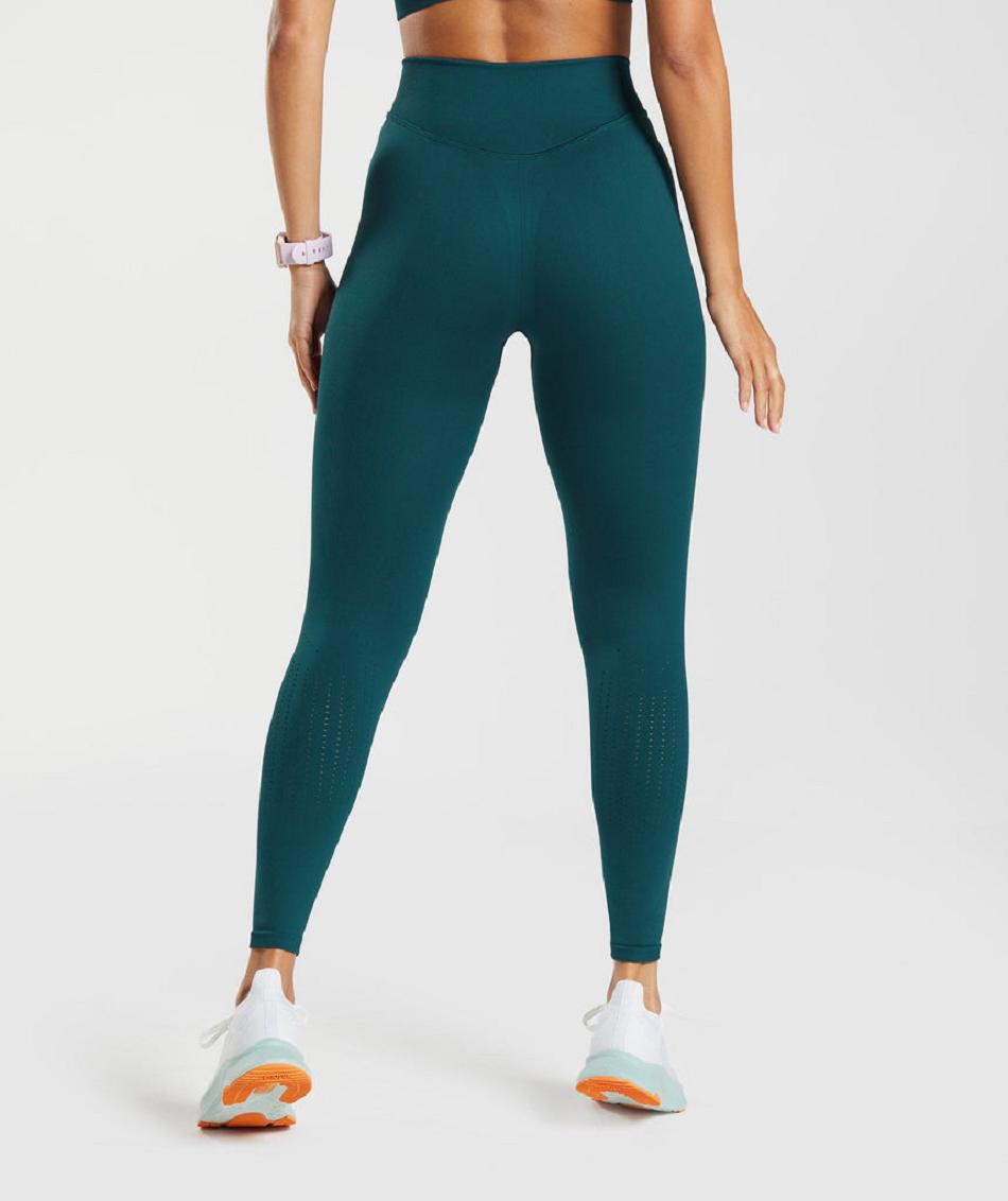 Gymshark Sweat Seamless Sculpt Ženske Tajice Tirkizne | HR 4008KOR